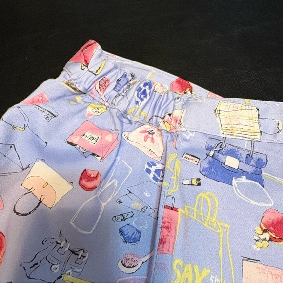 Southern Lady Blue Ankle Cropped Pants with Feminine Print size 12 - Picture 8 of 14